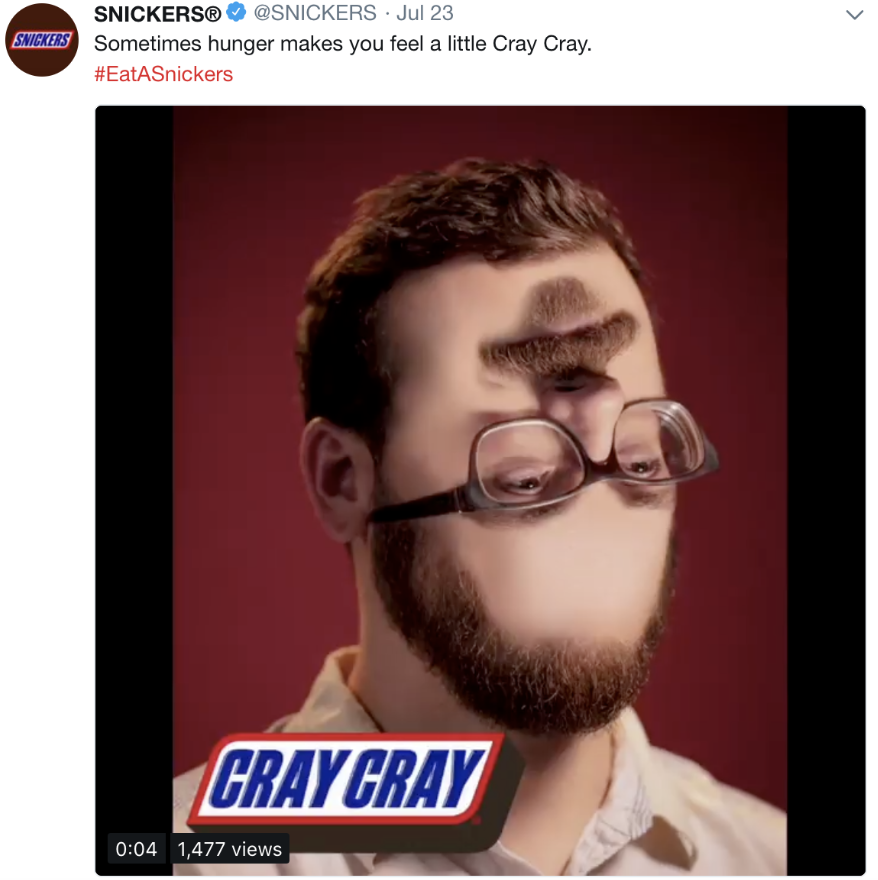 eat a snickers social media marketing campaign